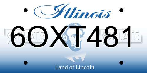 6OXT481 Illinois License Plate