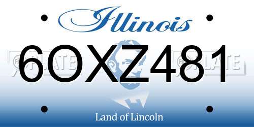 6OXZ481 Illinois License Plate