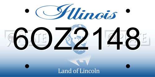 6OZ2148 Illinois License Plate