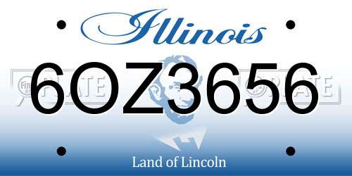 6OZ3656 Illinois License Plate
