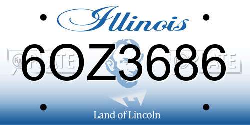 6OZ3686 Illinois License Plate
