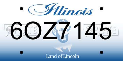 6OZ7145 Illinois License Plate