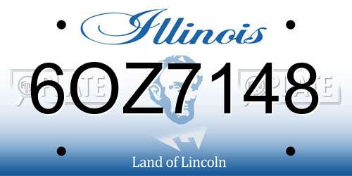 6OZ7148 Illinois License Plate