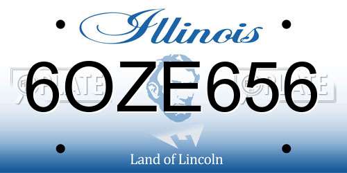 6OZE656 Illinois License Plate