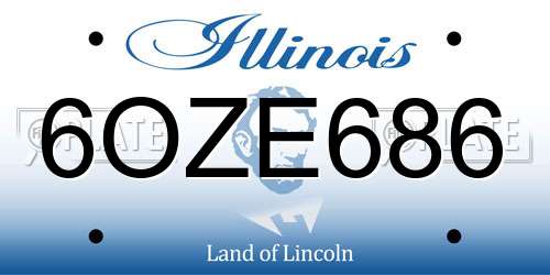 6OZE686 Illinois License Plate