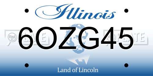 6OZG45 Illinois License Plate