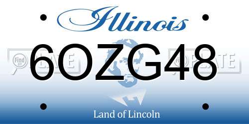 6OZG48 Illinois License Plate