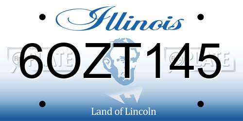 6OZT145 Illinois License Plate