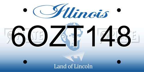 6OZT148 Illinois License Plate