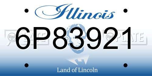 6P83921 Illinois License Plate