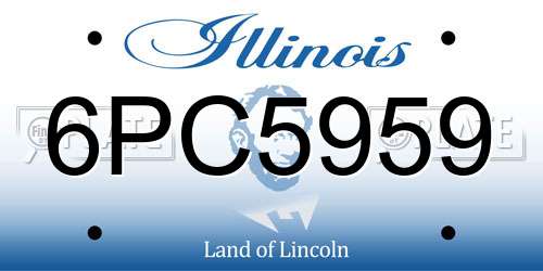 6PC5959 Illinois License Plate