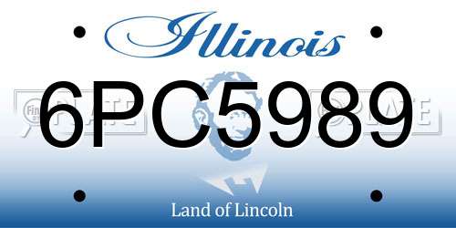 6PC5989 Illinois License Plate