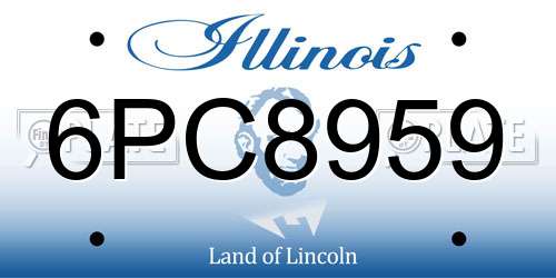 6PC8959 Illinois License Plate