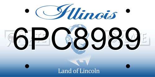 6PC8989 Illinois License Plate