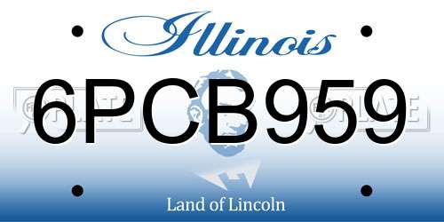 6PCB959 Illinois License Plate