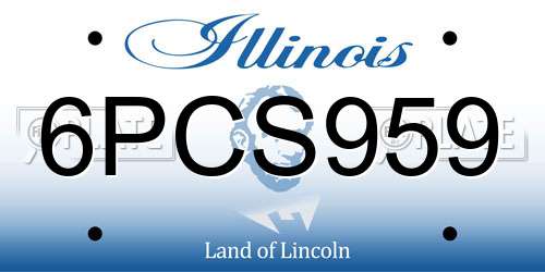6PCS959 Illinois License Plate
