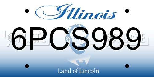 6PCS989 Illinois License Plate