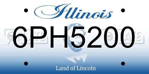 6PH5200 Illinois License Plate