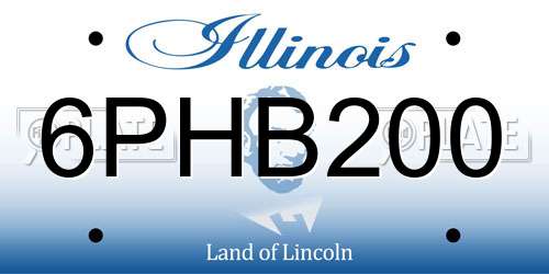 6PHB200 Illinois License Plate