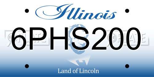 6PHS200 Illinois License Plate
