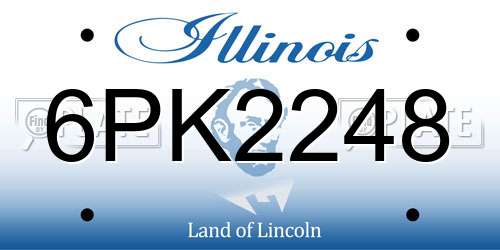 6PK2248 Illinois License Plate