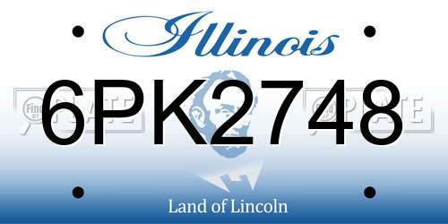 6PK2748 Illinois License Plate