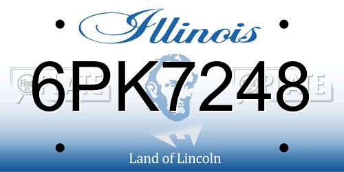 6PK7248 Illinois License Plate