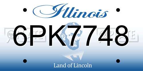 6PK7748 Illinois License Plate