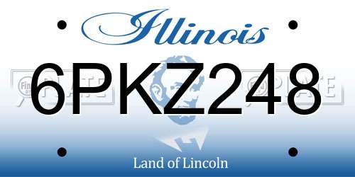 6PKZ248 Illinois License Plate