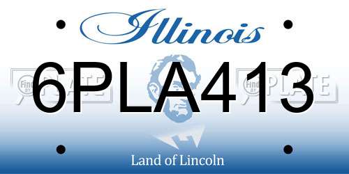 6PLA413 Illinois License Plate