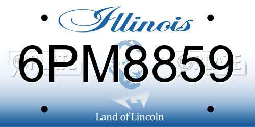 6PM8859 Illinois License Plate
