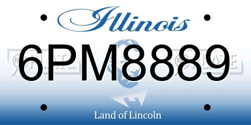 6PM8889 Illinois License Plate