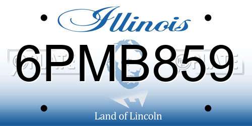 6PMB859 Illinois License Plate