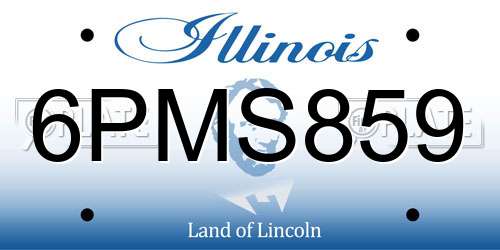 6PMS859 Illinois License Plate