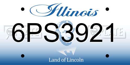 6PS3921 Illinois License Plate