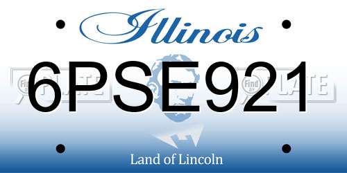 6PSE921 Illinois License Plate