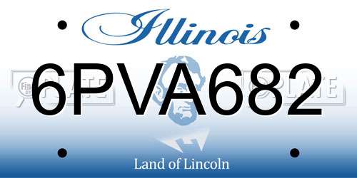 6PVA682 Illinois License Plate