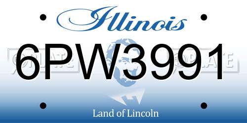 6PW3991 Illinois License Plate