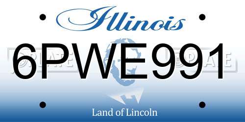 6PWE991 Illinois License Plate