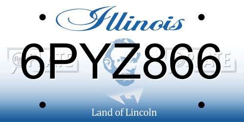 6PYZ866 Illinois License Plate