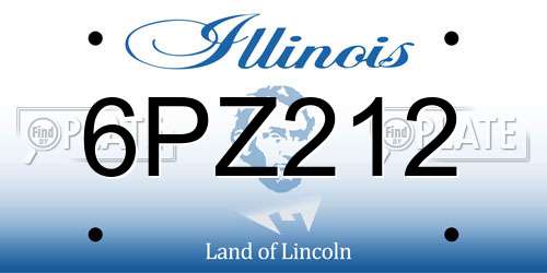 6PZ212 Illinois License Plate