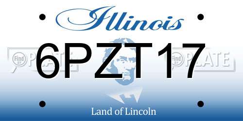 6PZT17 Illinois License Plate