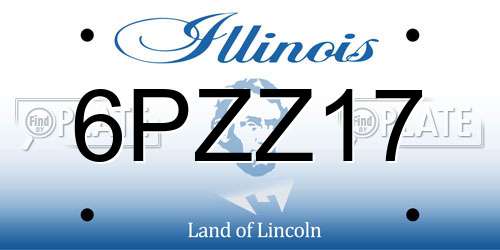 6PZZ17 Illinois License Plate