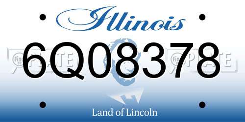 6Q08378 Illinois License Plate
