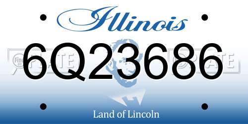 6Q23686 Illinois License Plate