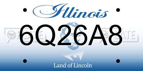 6Q26A8 Illinois License Plate