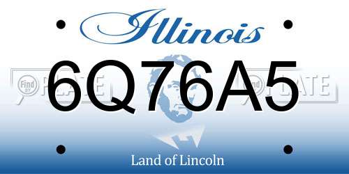6Q76A5 Illinois License Plate