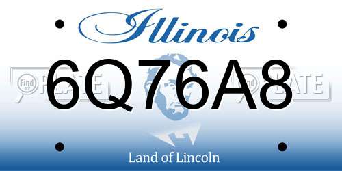 6Q76A8 Illinois License Plate