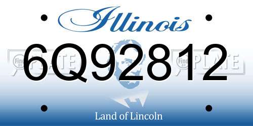 6Q92812 Illinois License Plate