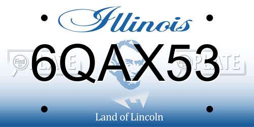 6QAX53 Illinois License Plate